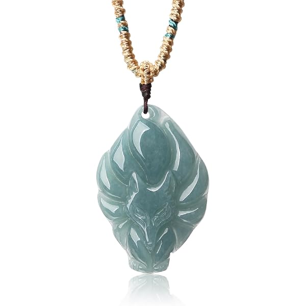Amazon.com: Godtemrow Women's Green Jade Fox Pendant Necklace